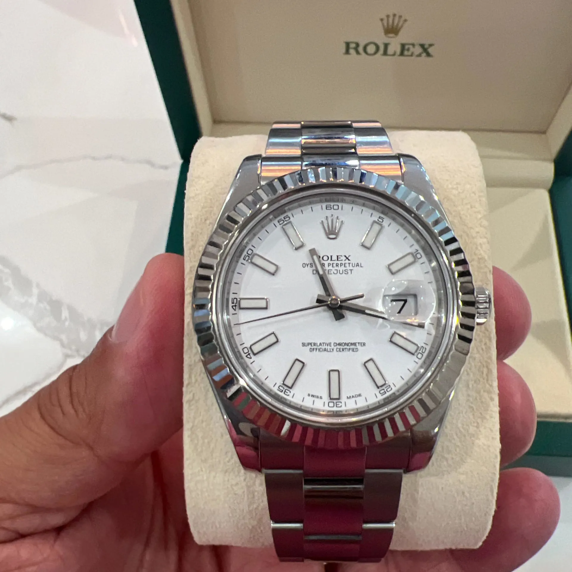 Rolex Datejust II 116334 41mm Stainless steel White