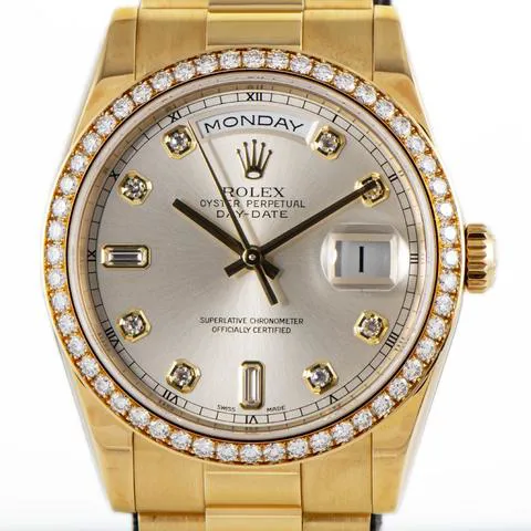 Rolex Day-Date 36 118348 36mm Yellow gold Silver