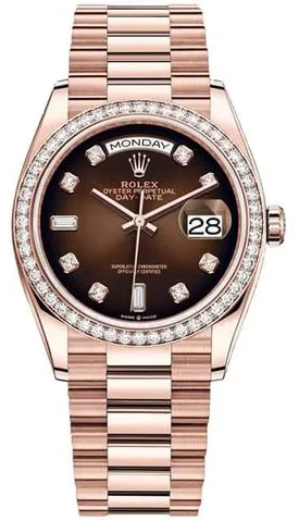 Rolex Day-Date 36 128345RBR 36mm Rose gold Brown