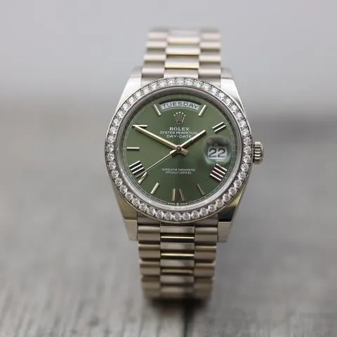 Rolex Day-Date 40 228349RBR 40mm White gold Green