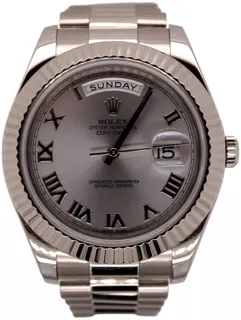 Rolex Day-Date II 218239 White gold Silver