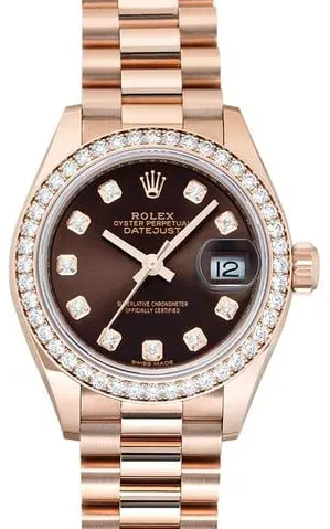 Rolex Lady-Datejust 279135RBR 28mm Yellow gold Brown