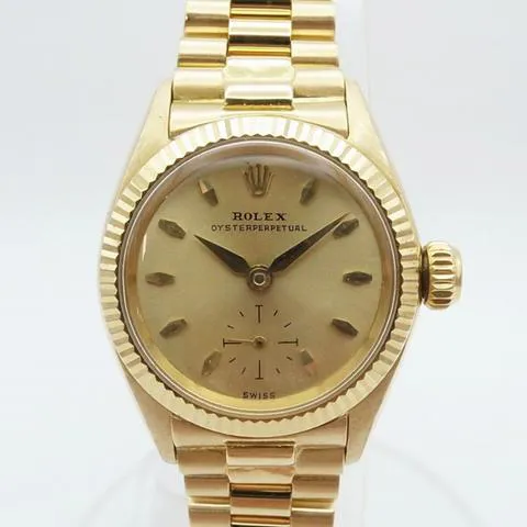 Rolex Oyster Perpetual 6509 25mm Yellow gold Champagne