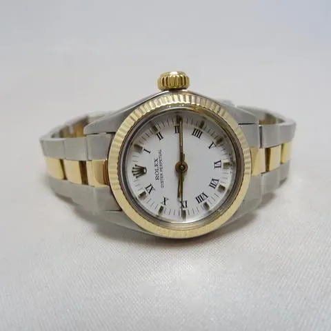 Rolex Oyster Perpetual 67193 24mm Yellow gold and Stainless steel White