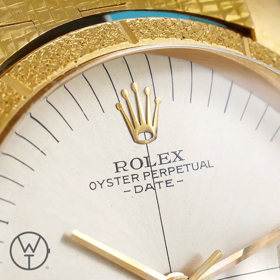 Rolex Oyster Perpetual Date 1510 34mm Yellow gold Silver 3