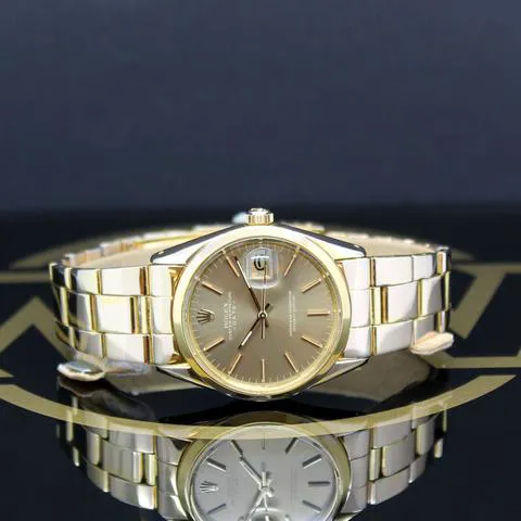 Rolex Oyster Perpetual Date 1550 34mm Yellow gold and Stainless steel Brown