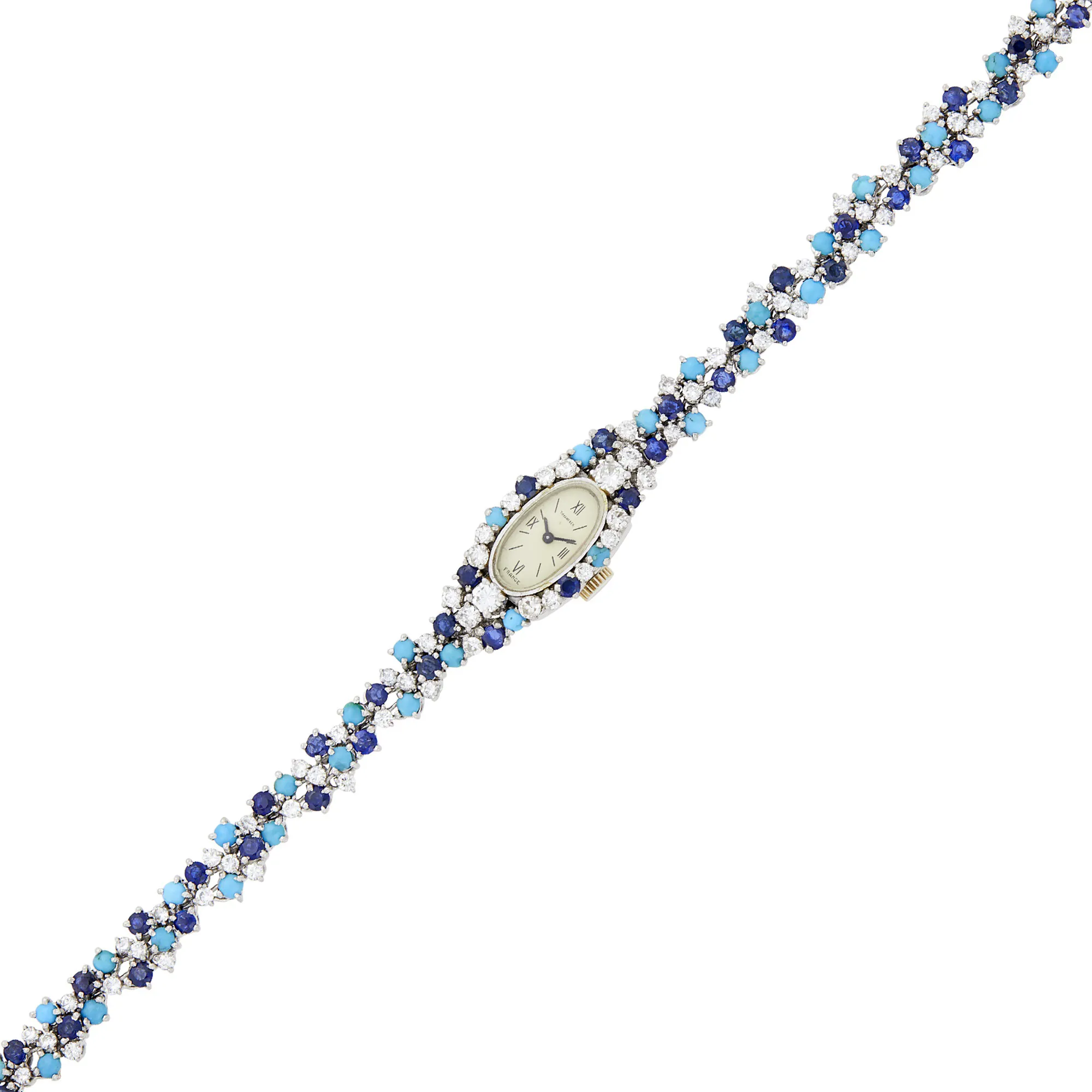 Tiffany 13mm White gold and Diamond and Sapphire Cream