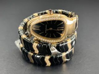 Bulgari Serpenti Spiga 102128 35mm Rose gold Black