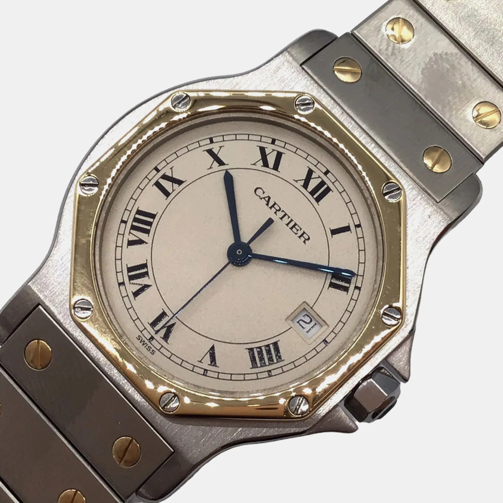 Cartier Santos Octagon 29mm Yellow gold and Stainless steel and 18k yellow gold