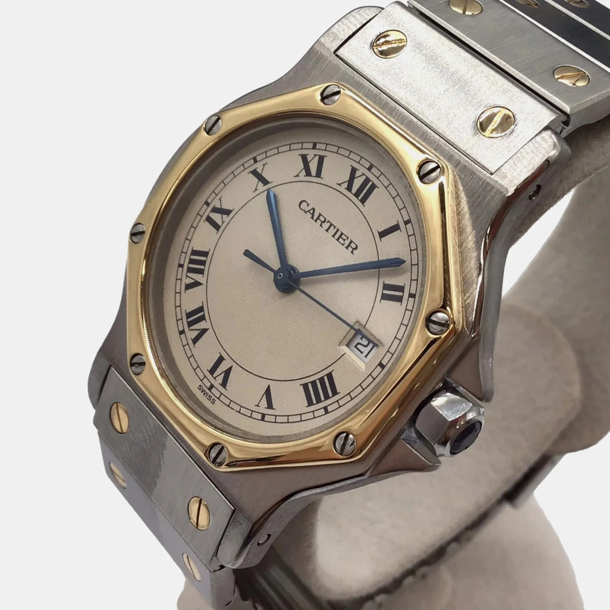 Cartier Santos Octagon 29mm Yellow gold and Stainless steel and 18k yellow gold 2