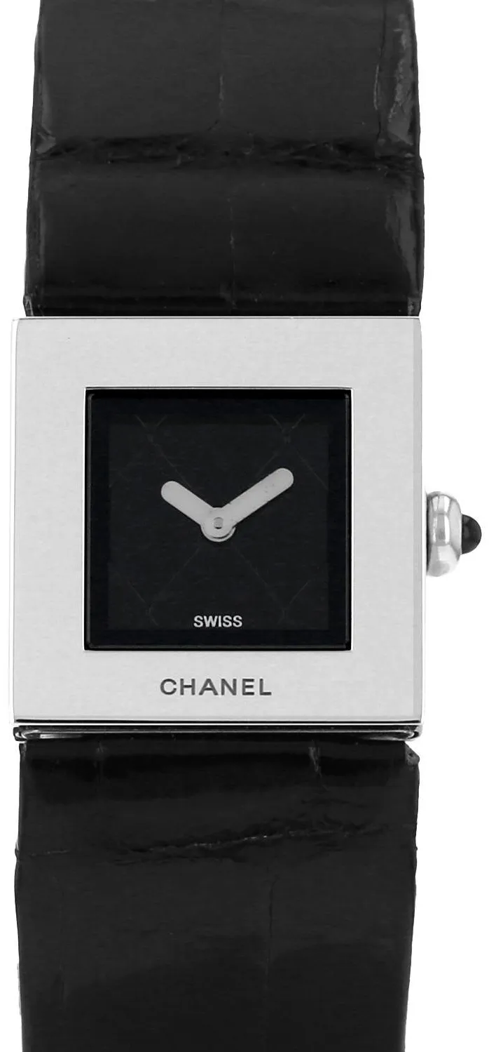 Chanel Matelassé H0177 19mm Stainless steel Black