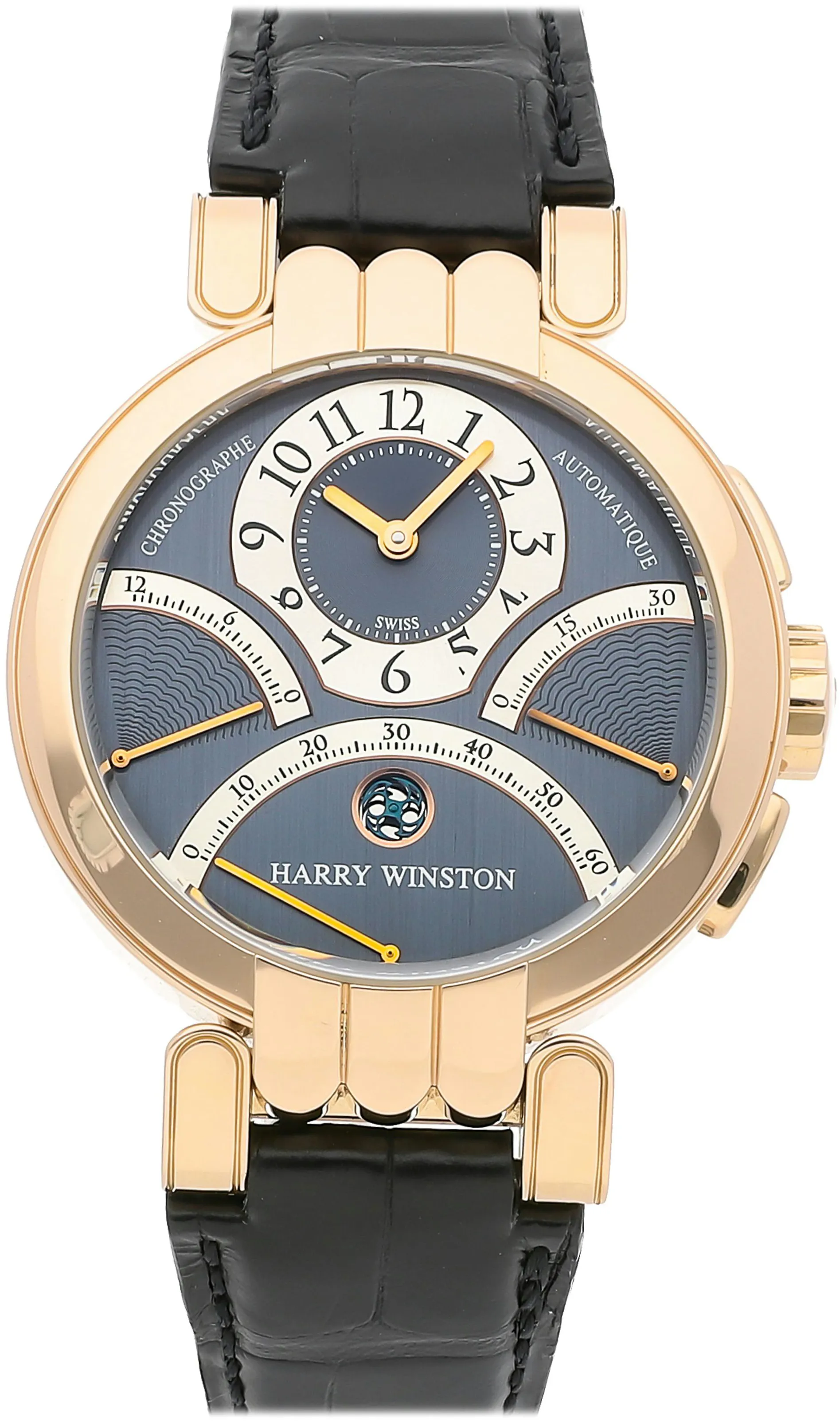 Harry Winston Premiere 200/MCRA39RL.A 39mm Rose gold Blue