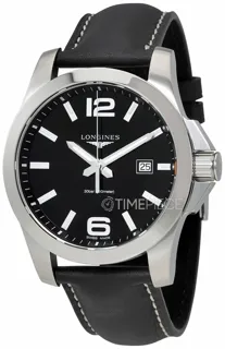 Longines Conquest L3.760.4.56.3 Stainless steel Black