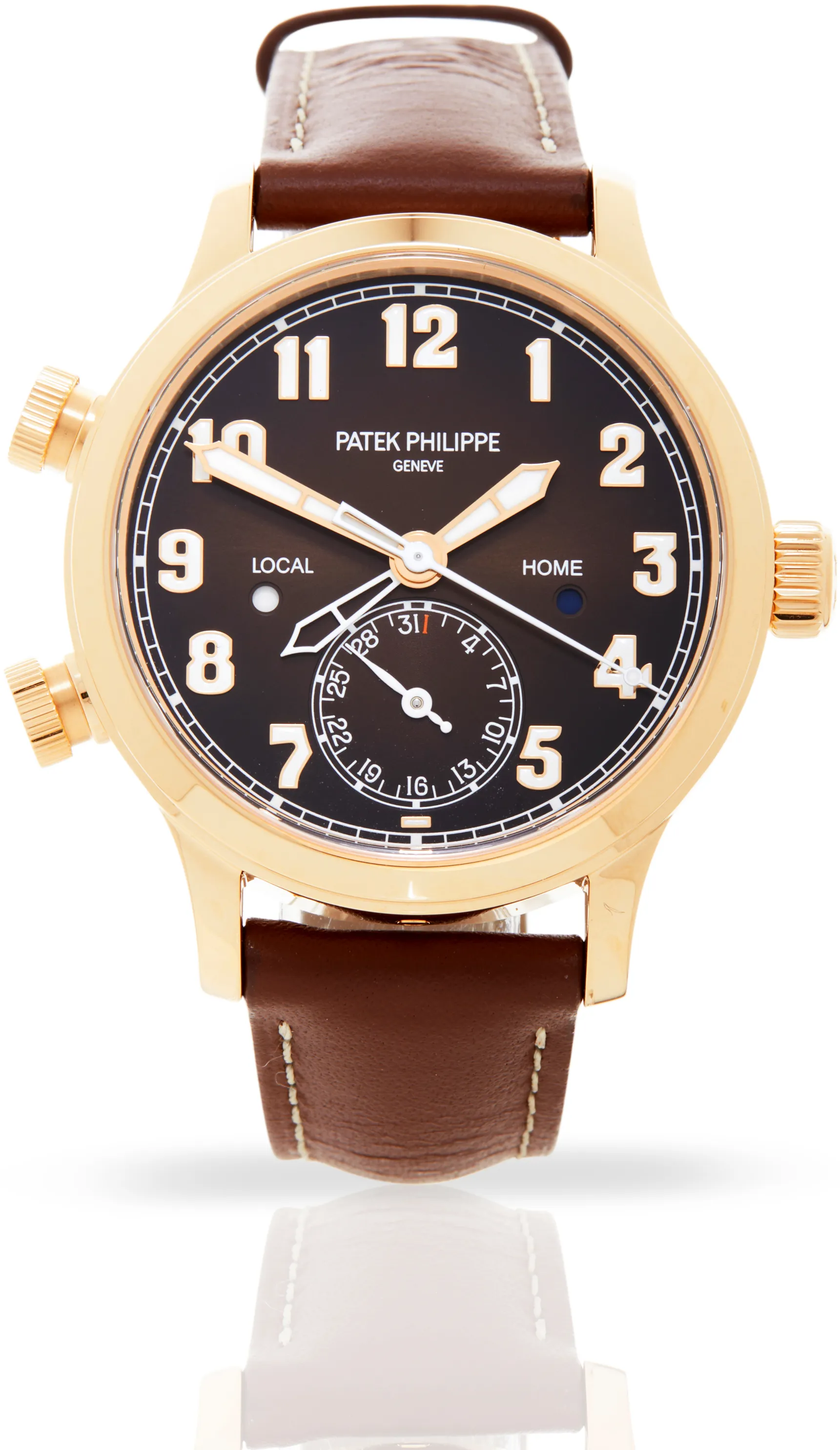 Patek Philippe Calatrava Pilot Travel Time 7234R-001 38mm Rose gold Brown