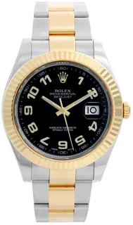 Rolex Datejust II 116333-0004 Yellow gold and Stainless steel Black