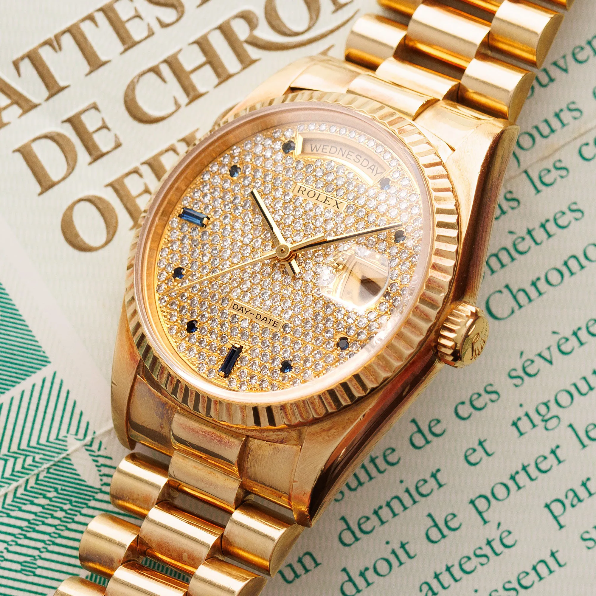 Rolex Day-Date 36 18238 36mm Yellow gold Blue and Diamond 1