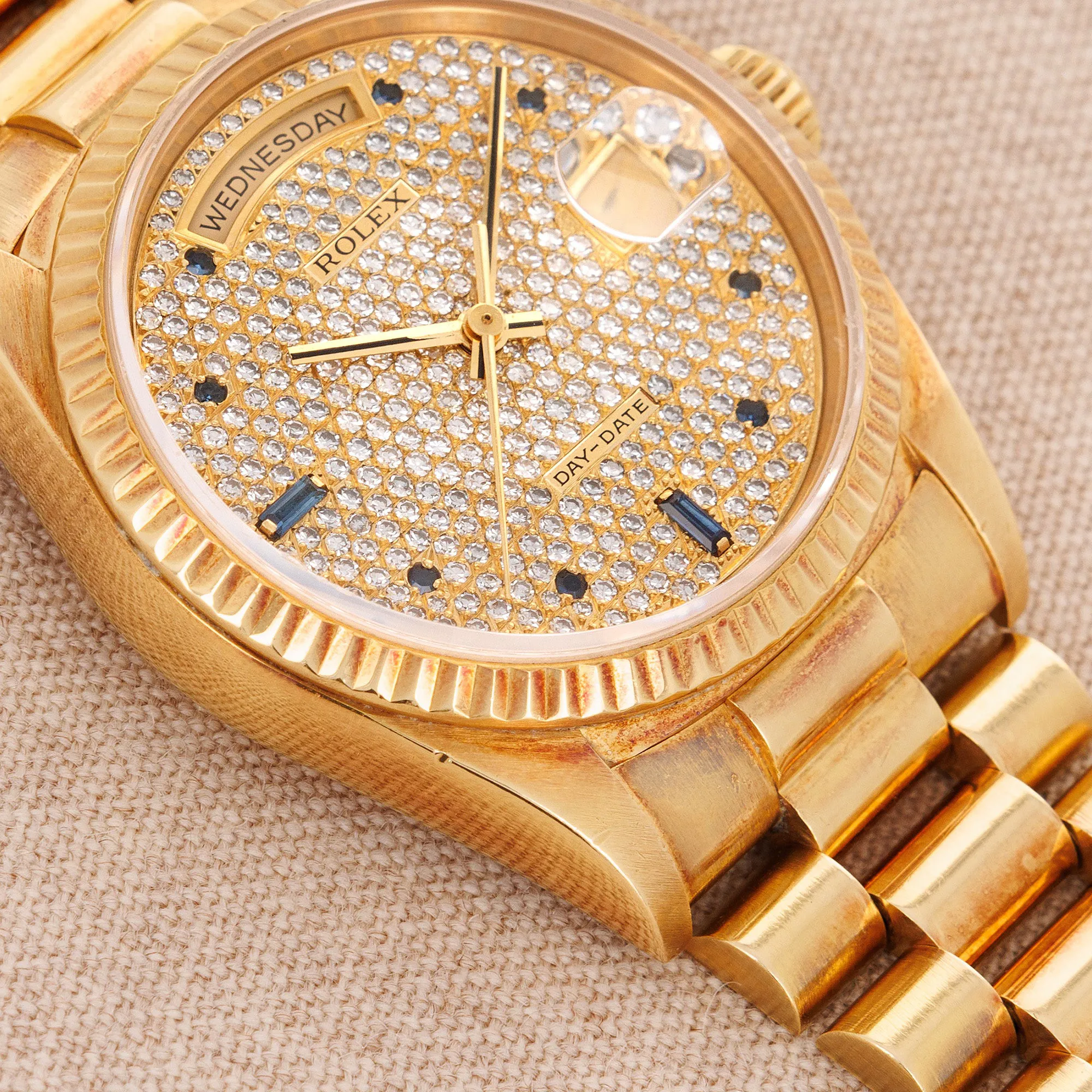 Rolex Day-Date 36 18238 36mm Yellow gold Blue and Diamond 2