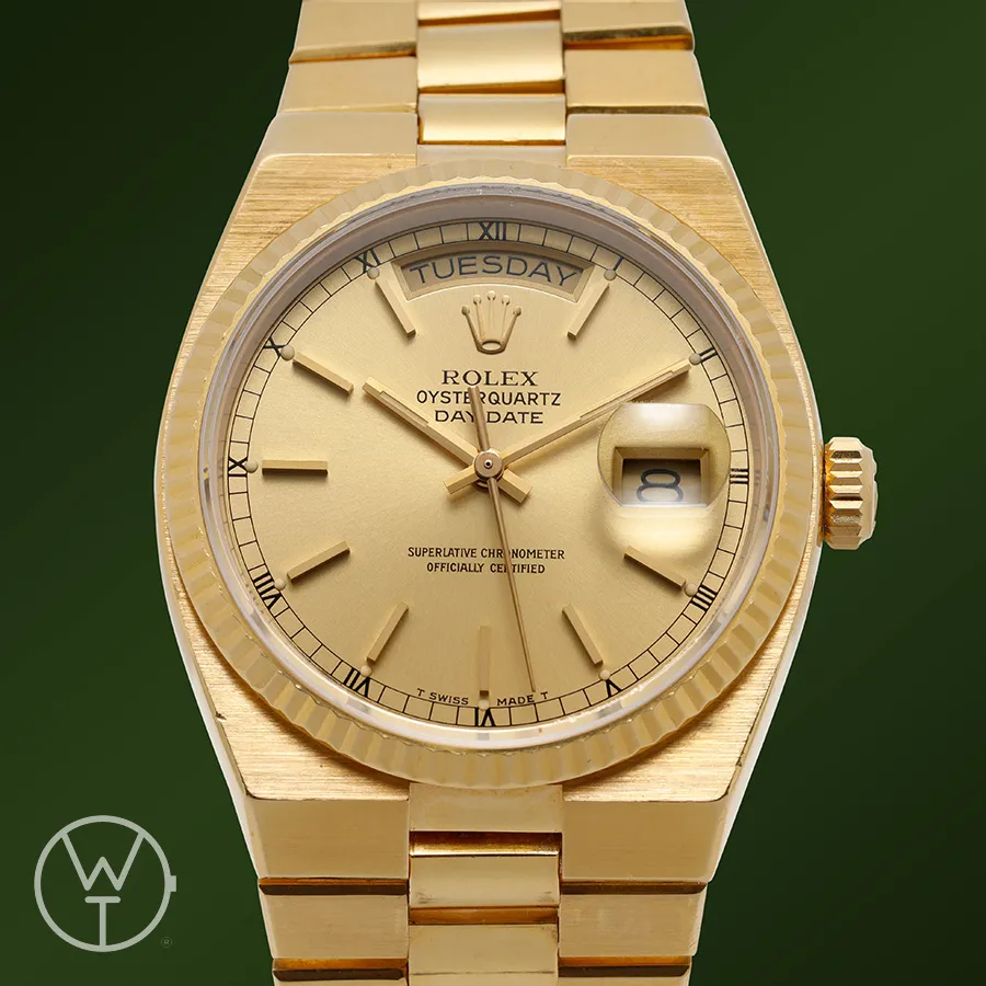 Rolex Day-Date Oysterquartz 19018 36mm Yellow gold champ