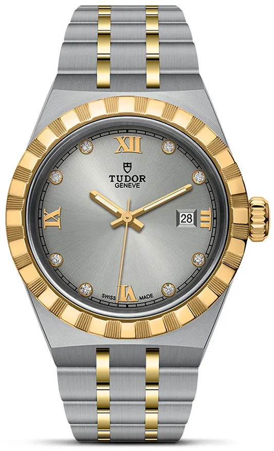Tudor Royal M28303-0002 28mm Yellow gold and stainless steel Silver
