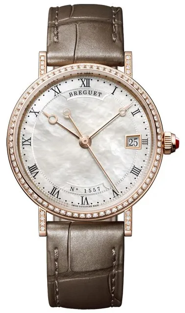 Breguet Classique 9068BR/52/976/DD00 33.5mm Rose gold and diamond-set Mother-of-pearl