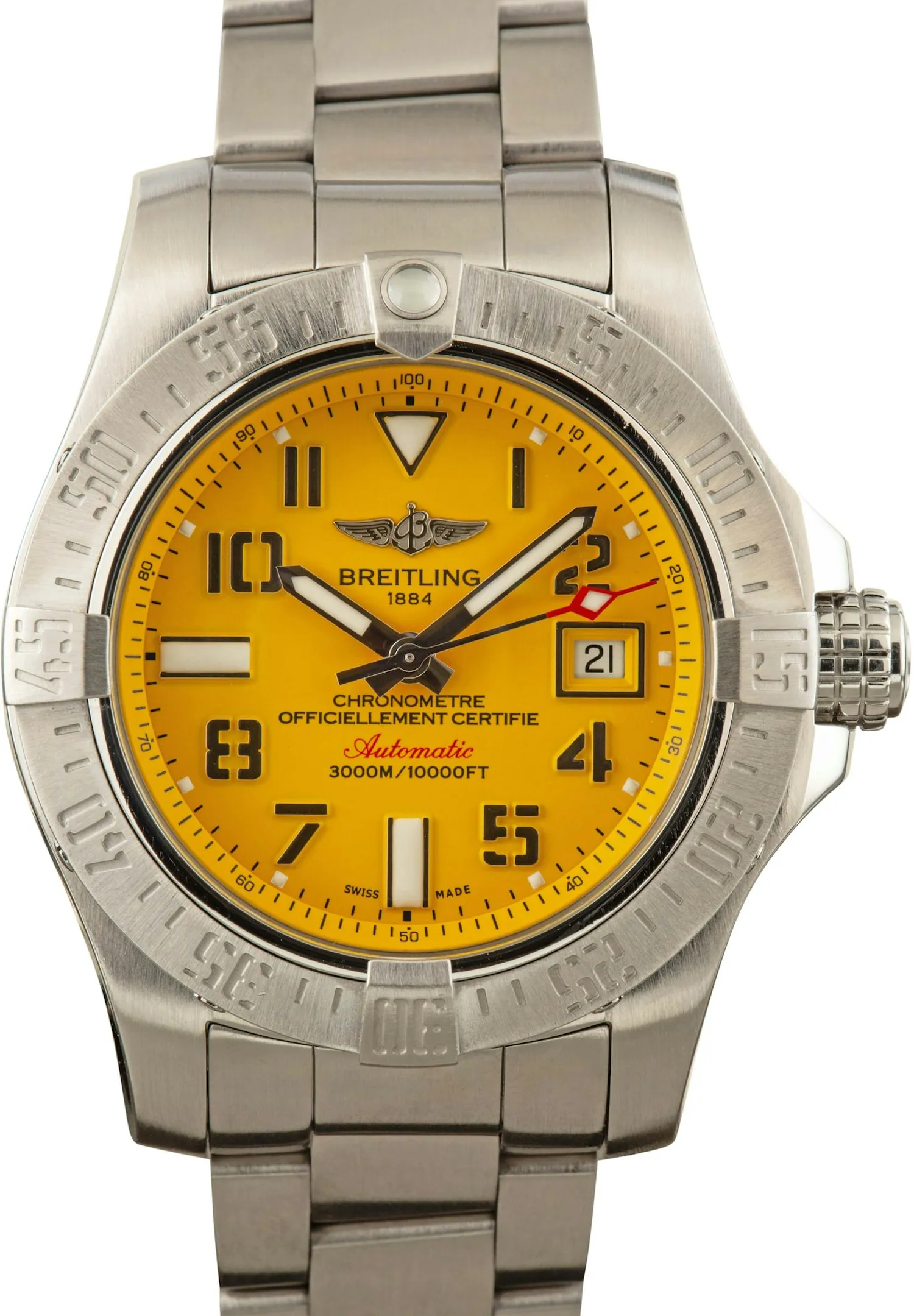 Breitling Avenger A1733110/I519 45mm Stainless steel Yellow