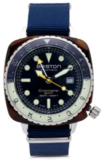 Briston Clubmaster 23884769-17 44mm stainless steel$acetate midnight blue$silver-tone$ivory white