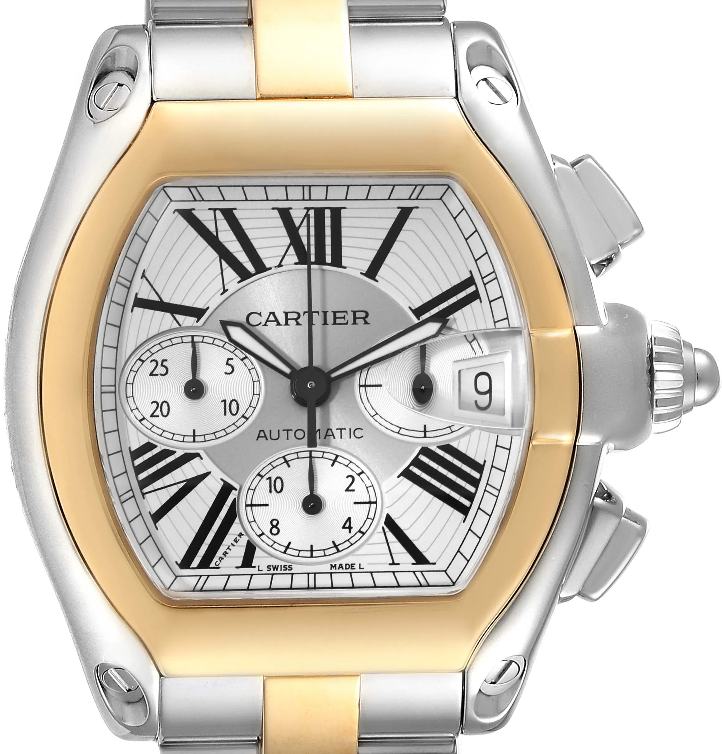 Cartier Roadster W62027Z1 48mm Yellow gold and Stainless steel Silver 1