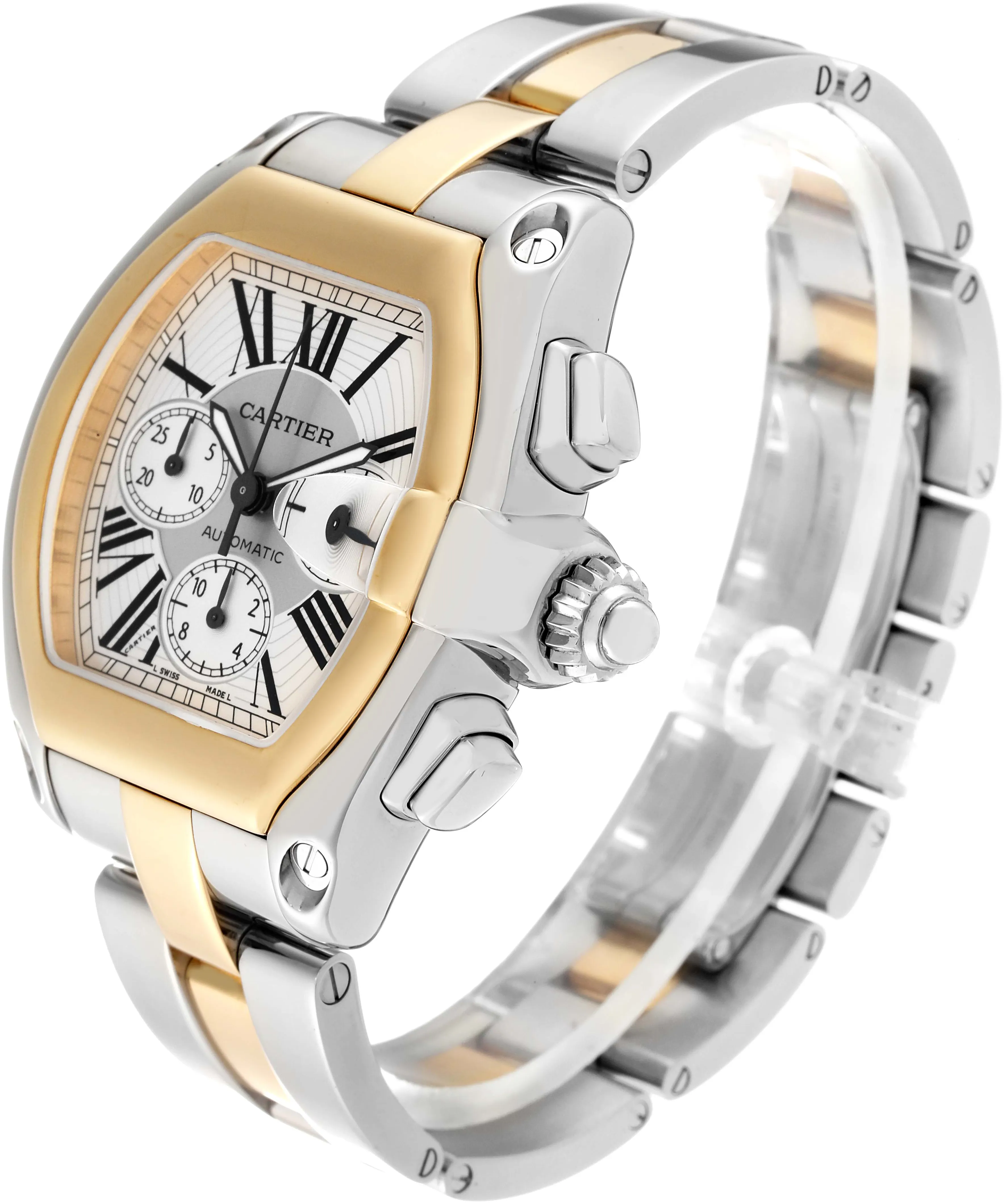 Cartier Roadster W62027Z1 48mm Yellow gold and Stainless steel Silver 4