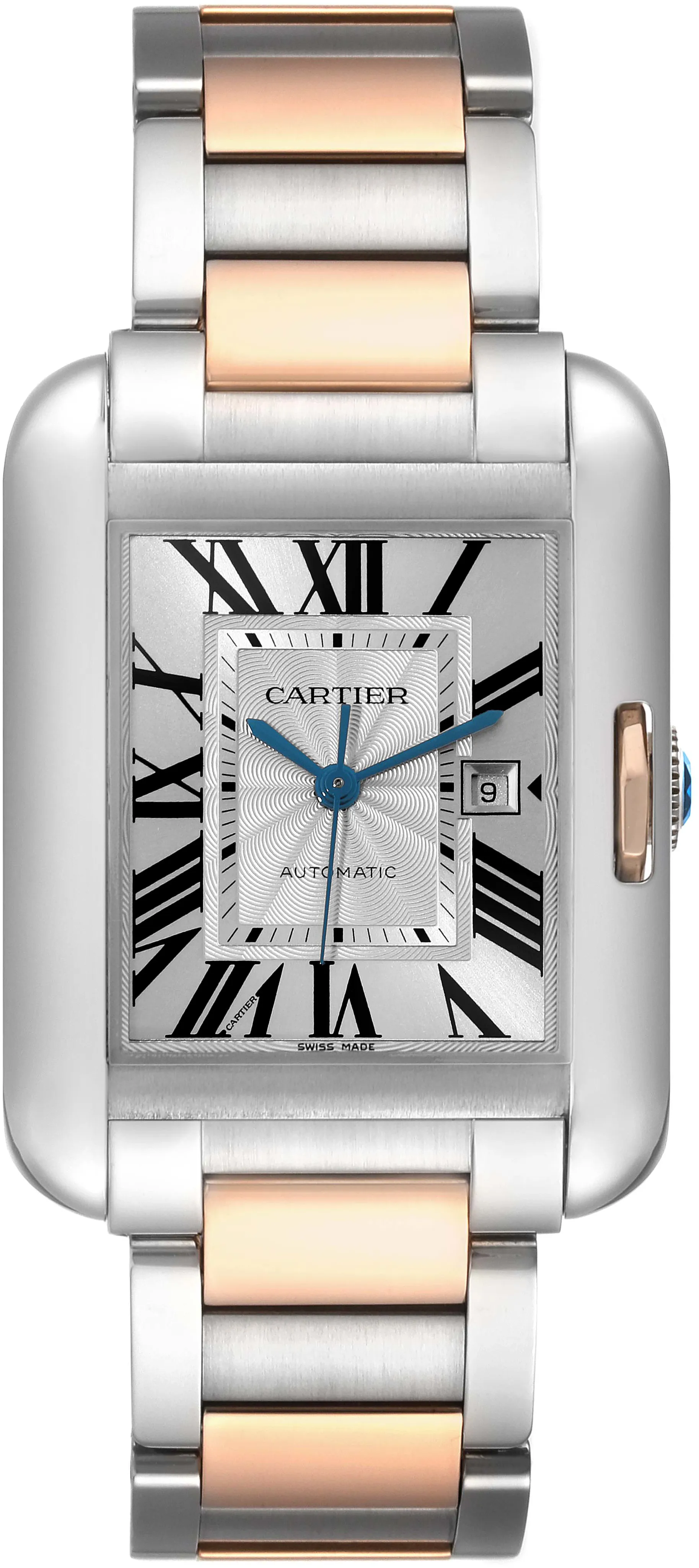 Cartier Tank Anglaise W5310037 39mm Rose gold and Stainless steel Silver