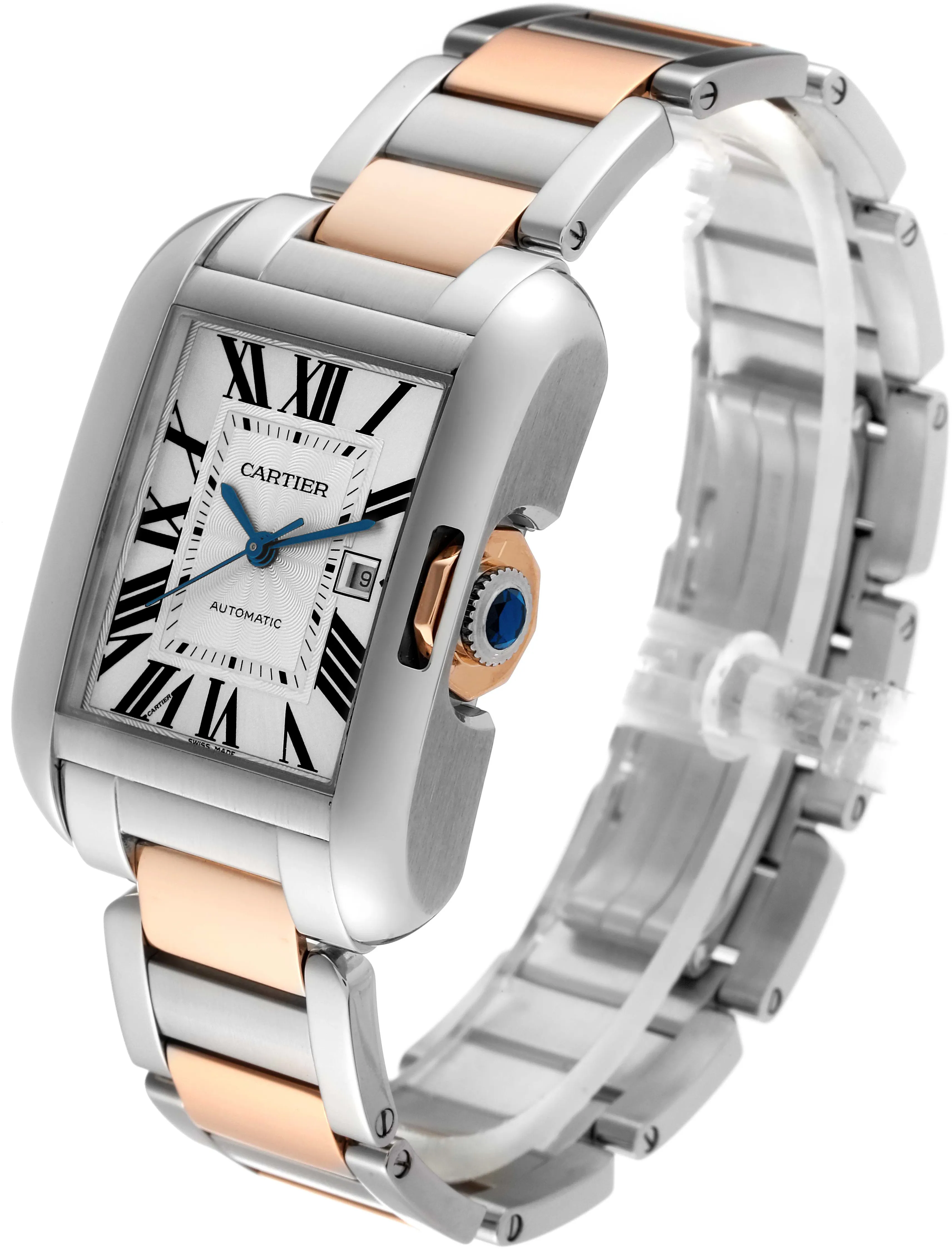 Cartier Tank Anglaise W5310037 39mm Rose gold and Stainless steel Silver 4