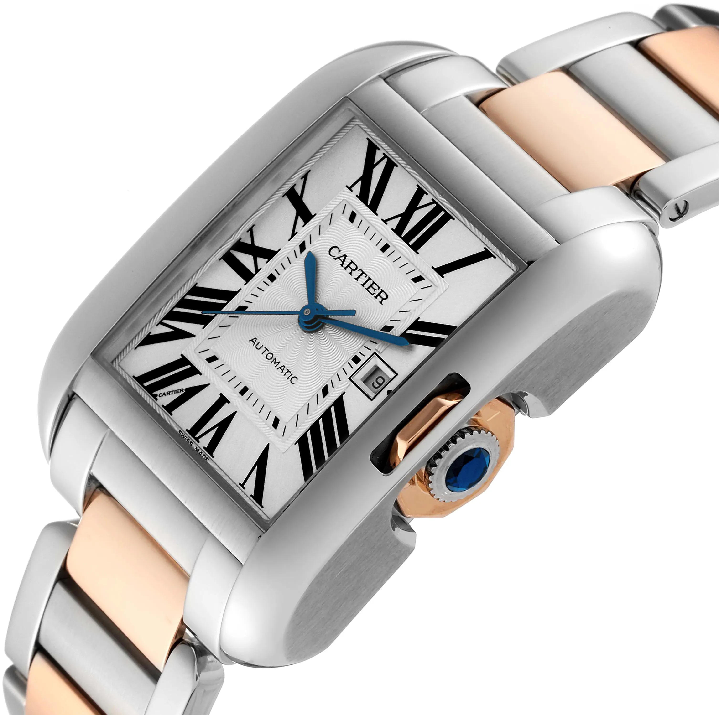 Cartier Tank Anglaise W5310037 39mm Rose gold and Stainless steel Silver 5