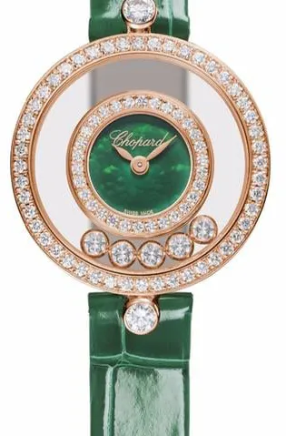 Chopard Happy Diamonds 203957-5209 26mm Rose gold Green