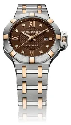 Concord Saratoga 0320466 31mm Yellow gold and Stainless steel Brown