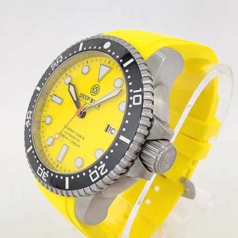 Deep Blue MSTR44BLKYLWMAT 44mm Silver Yellow 5