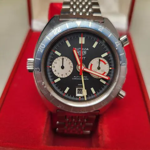 Heuer Autavia GMT 1163GMT 42mm Stainless steel Black 4