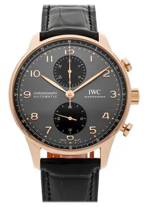 IWC Portuguese Chronograph IW371610 41mm Yellow gold Gray