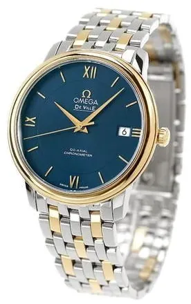 Omega De Ville 424.20.37.20.03.001 41mm Yellow gold and Stainless steel Blue