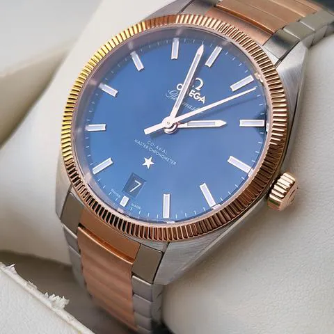 Omega Globemaster 130.20.39.21.03.001 39mm Yellow gold and Stainless steel Blue