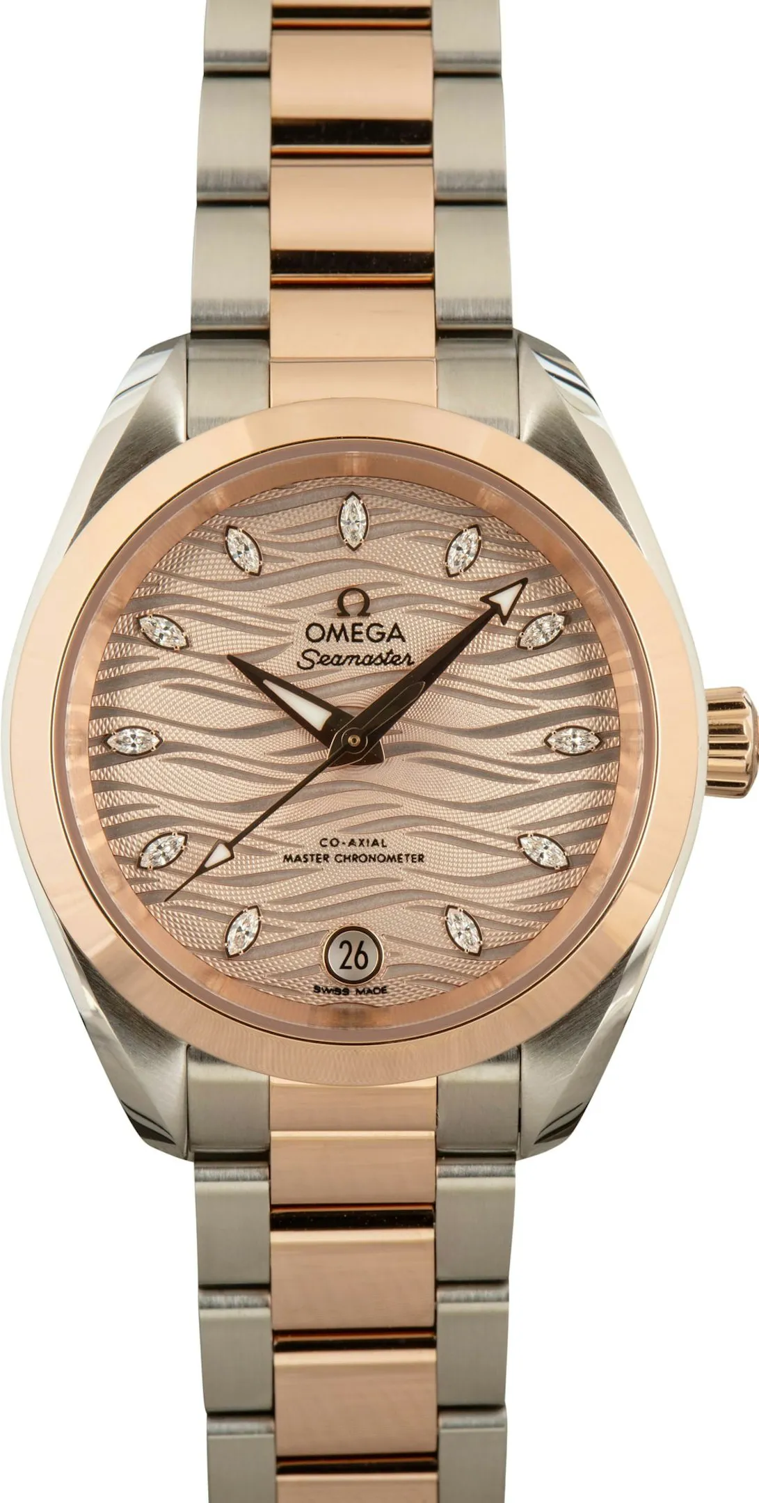 Omega Aqua Terra 220.20.34.20.59.001 34mm Rose gold and Stainless steel Gray