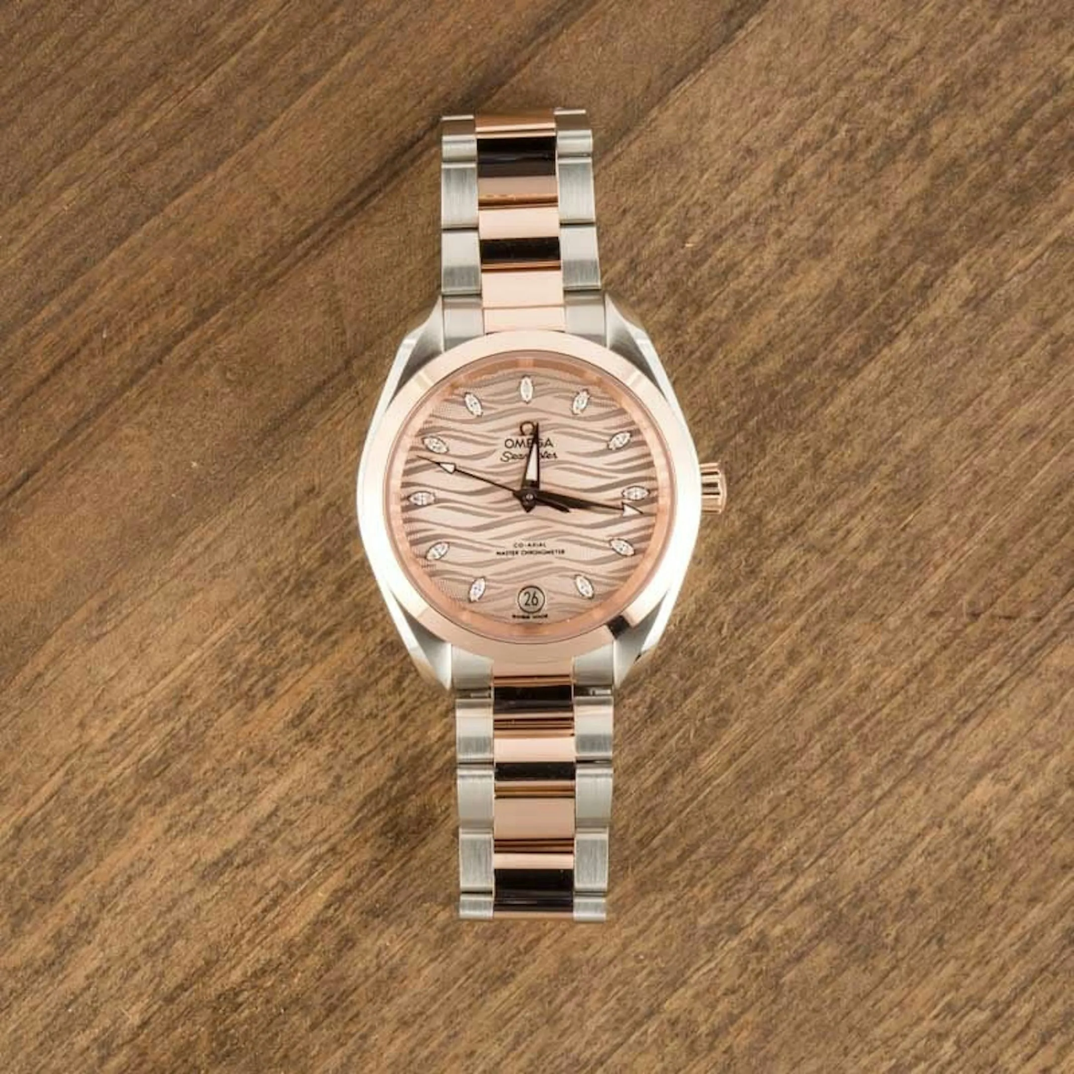 Omega Aqua Terra 220.20.34.20.59.001 34mm Rose gold and Stainless steel Gray 5