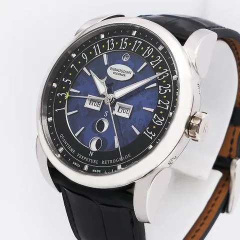 Parmigiani Fleurier Tonda Centum Perpetual Openworked PFH227-1200300-HA1441 42mm White gold Blue