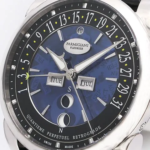 Parmigiani Fleurier Tonda Centum Perpetual Openworked PFH227-1200300-HA1441 42mm White gold Blue 7