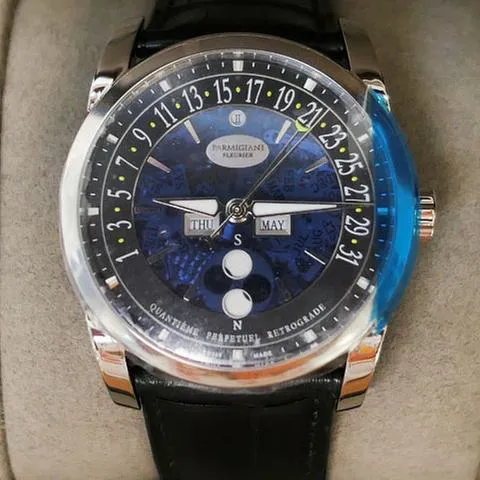 Parmigiani Fleurier Tonda Centum Perpetual Openworked PFH227-1200300-HA1441 42mm White gold Blue 3