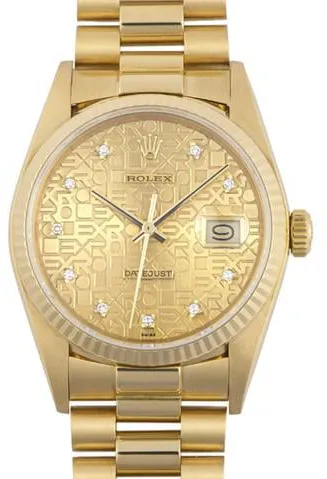 Rolex Datejust 36 16018G 36mm Yellow gold Champagne