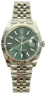 Rolex Datejust 41 126334-0028 White gold and Stainless steel Green