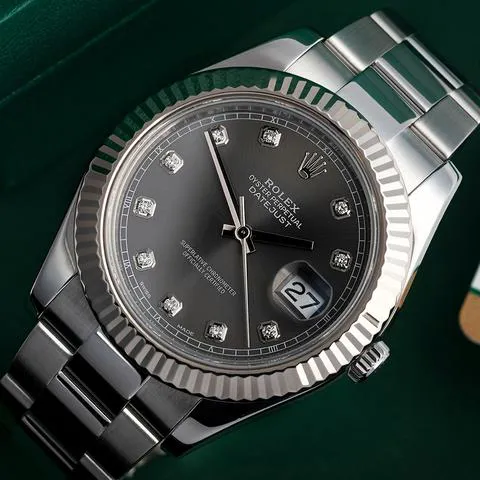 Rolex Datejust II 116334 41mm White gold Gray 2