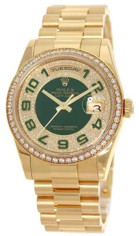 Rolex Day-Date 36 118348ZEA 36mm Yellow gold Green 9