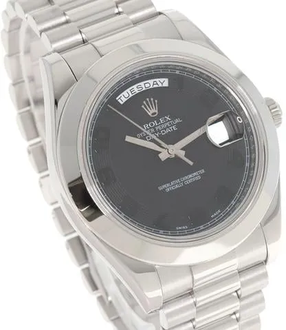 Rolex Day-Date II 218206 41mm Platinum Black 2