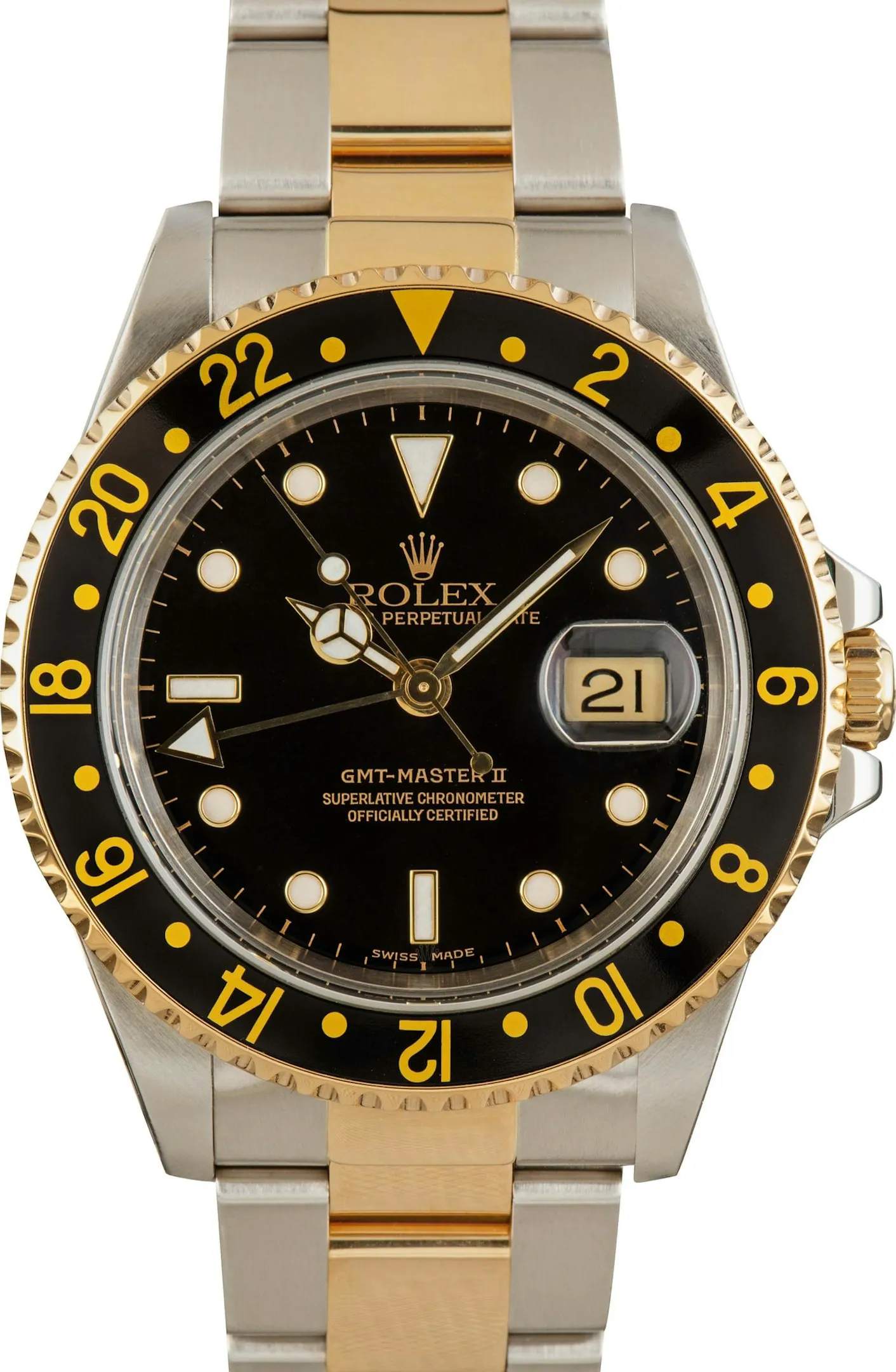 Rolex GMT-Master II 16713 40mm Yellow gold and Stainless steel Black