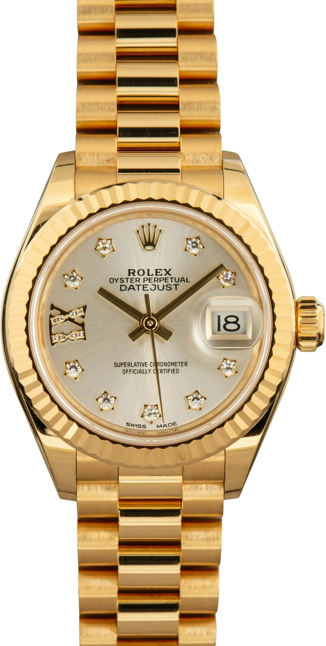 Rolex Lady-Datejust 279178 28mm Yellow gold Silver